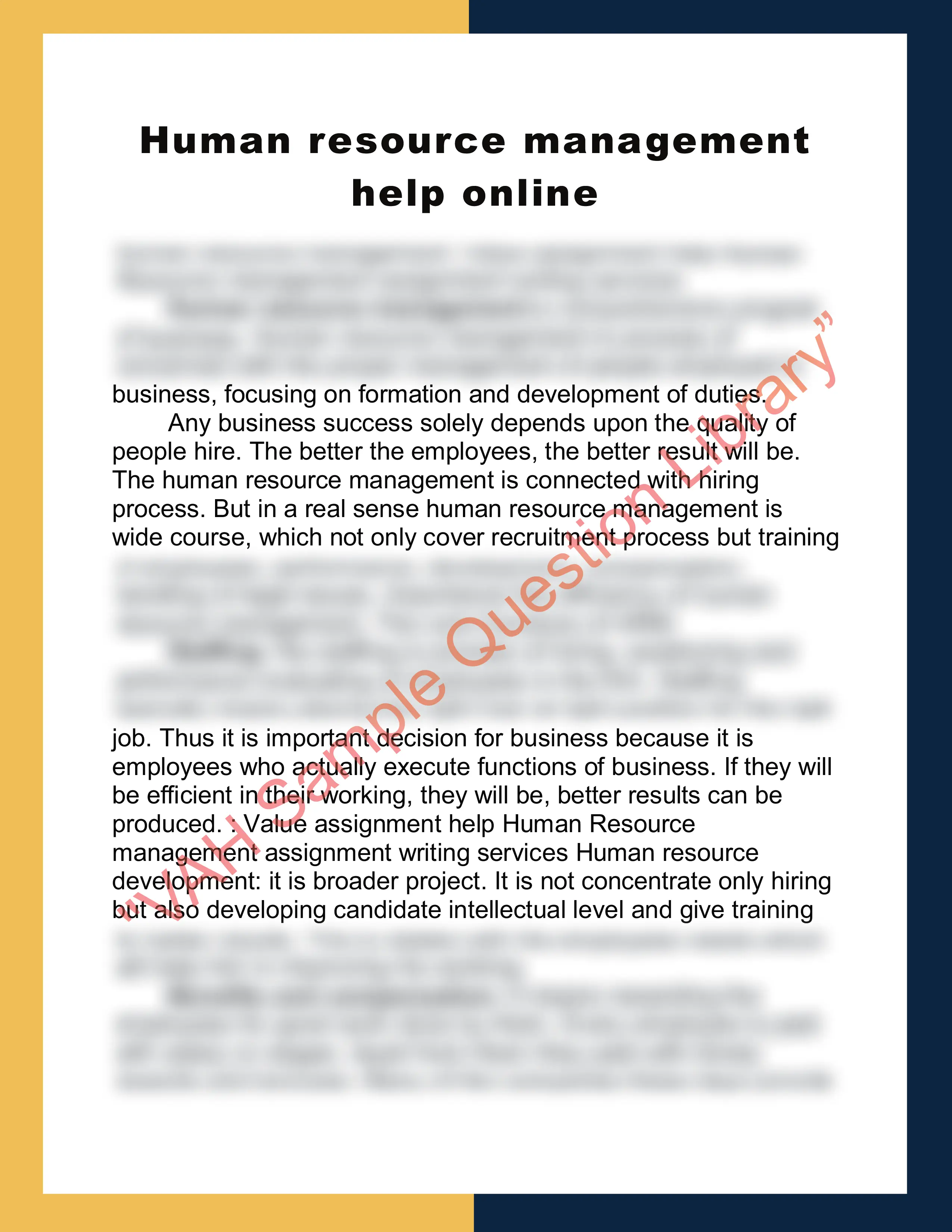 Human resource management help online 0